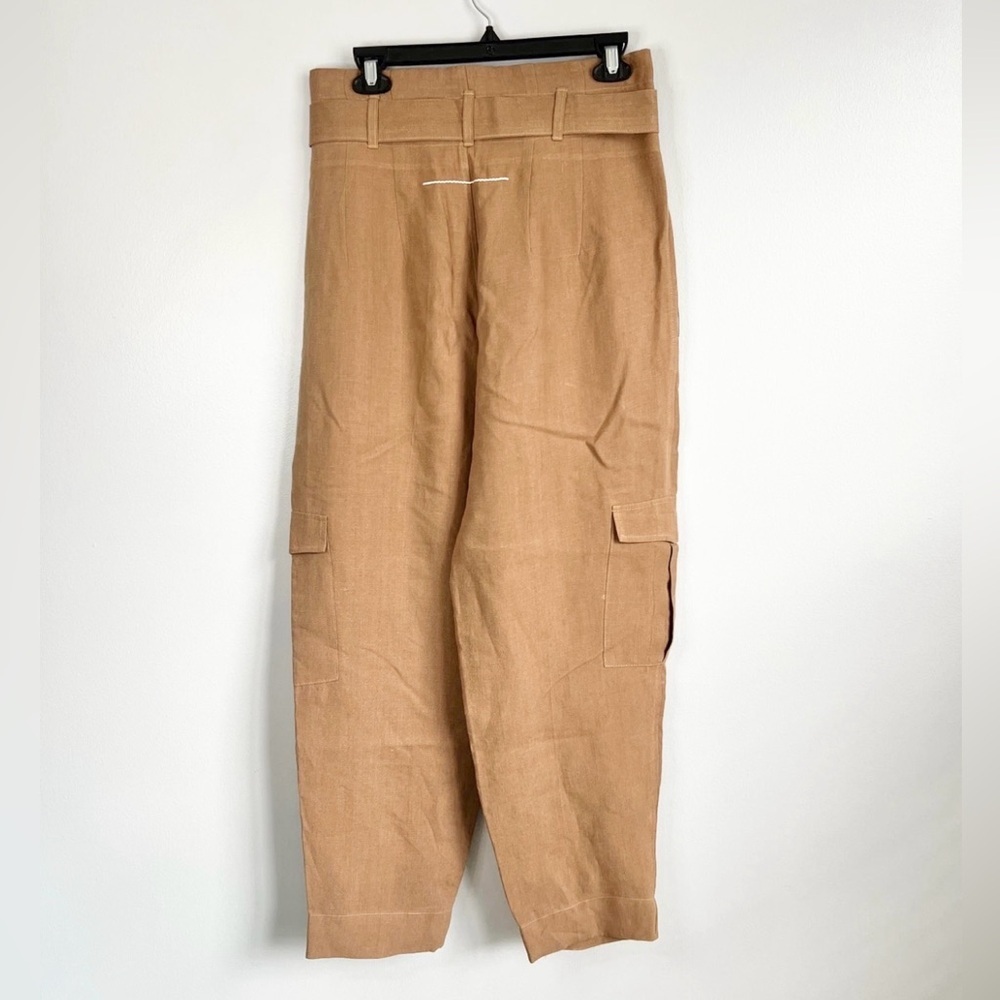 Bassike Canvas Belted Tan Brown Pants High Waist Size 0. - Picture 2 of 5